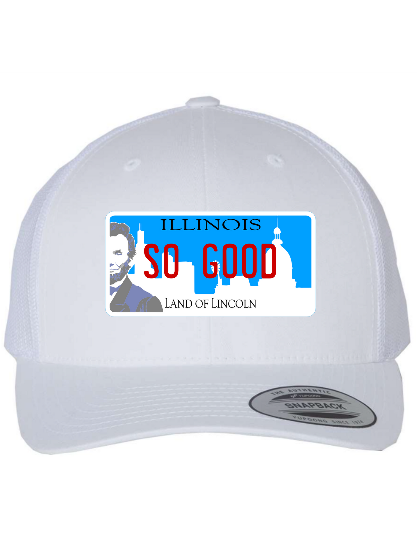 So Good Illinois License Plate Trucker Hats