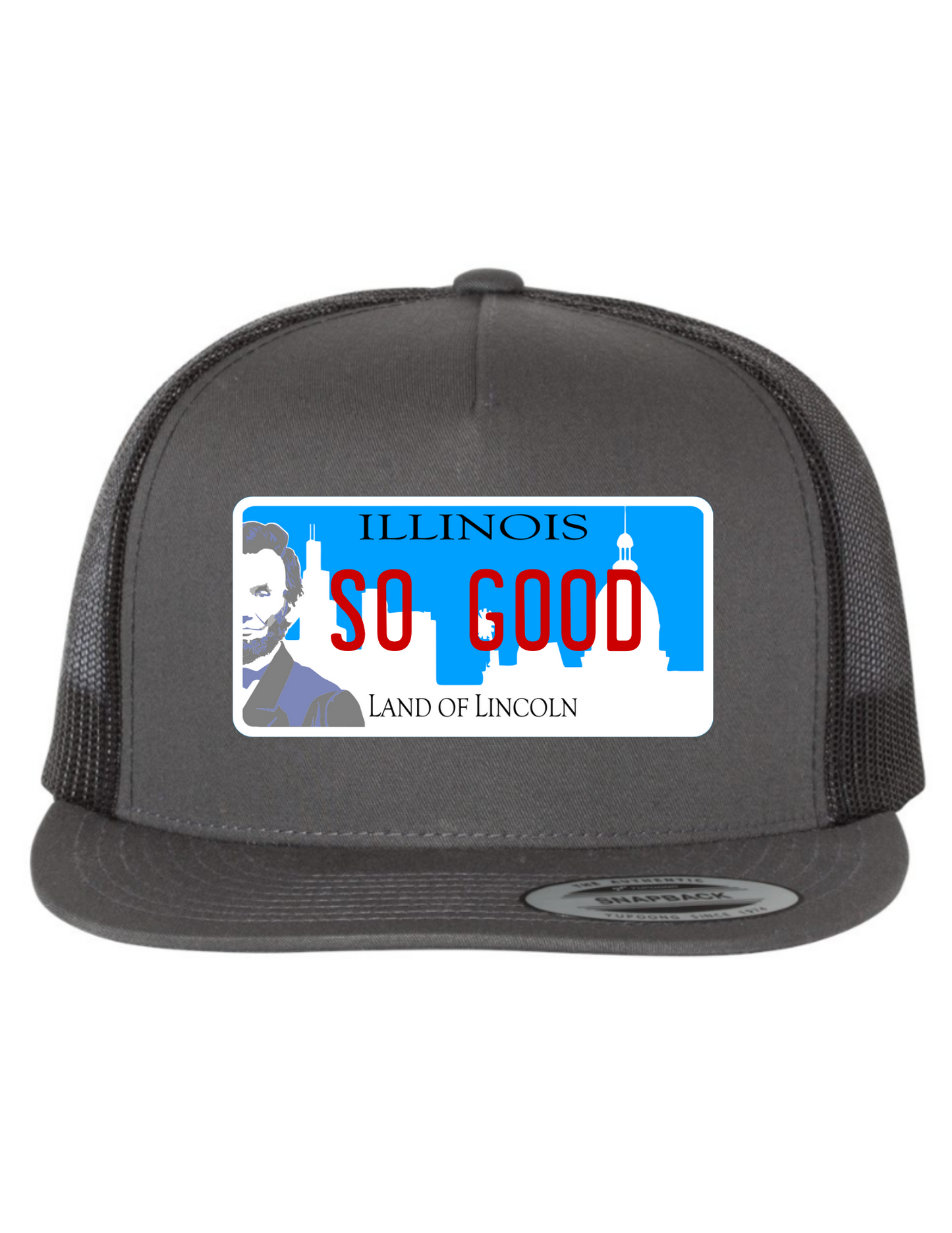 So Good Illinois License Plate Trucker Hats