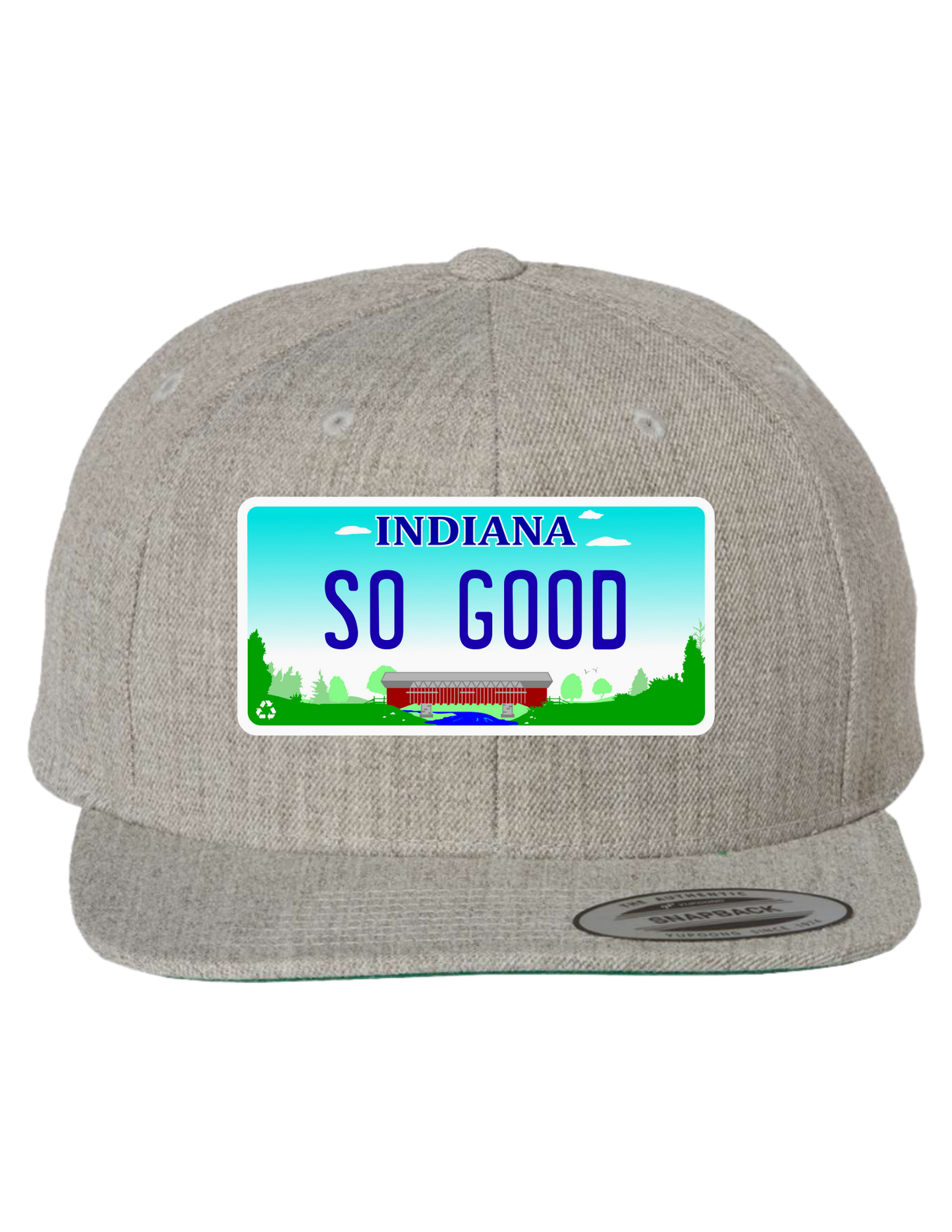 So Good Indiana Premium License Plate Trucker Hats