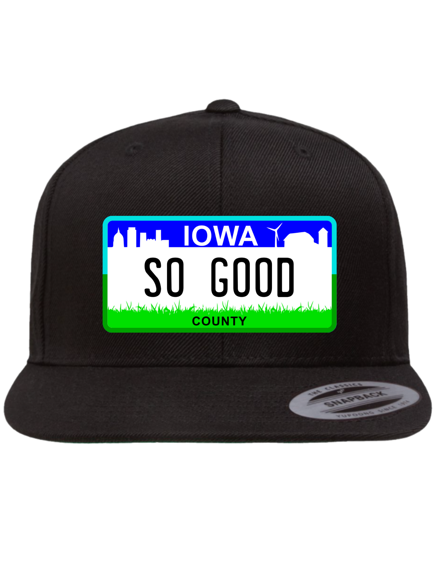So Good Iowa Premium License Plate Trucker Hats