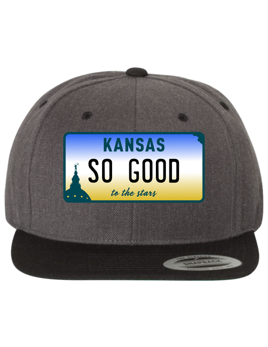 So Good Kansas Premium License Plate Trucker Hats