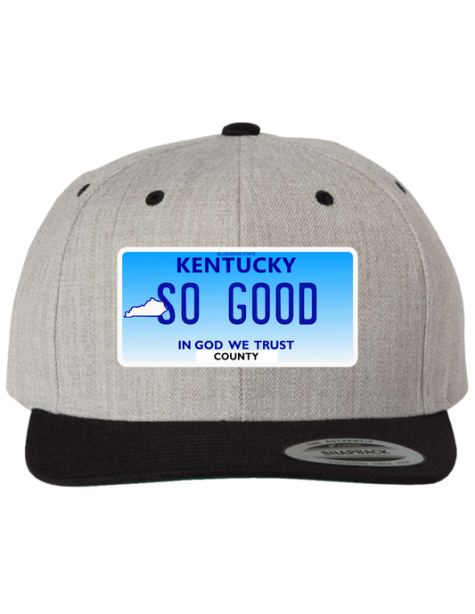 So Good Kentucky Premium License Plate Trucker Hats