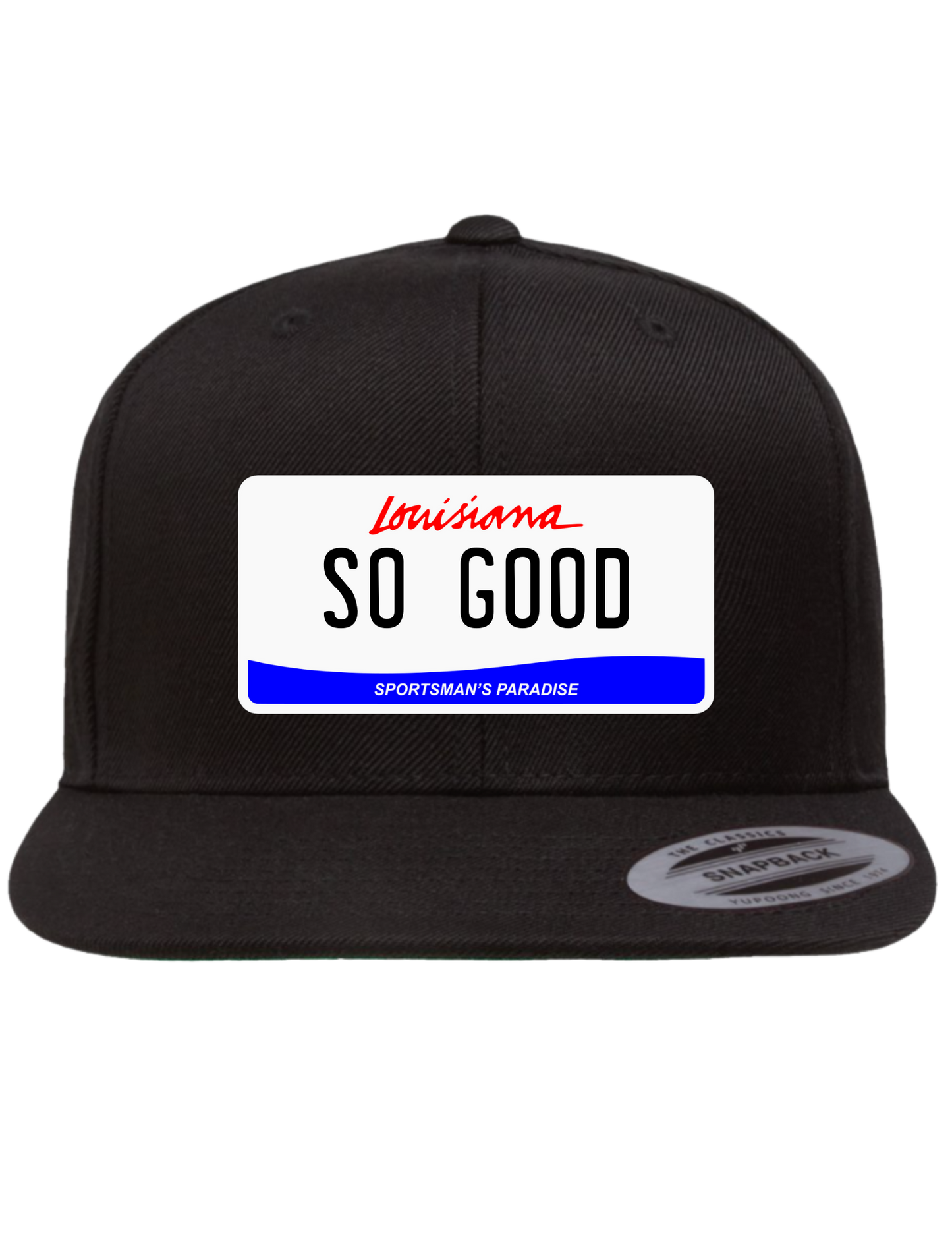So Good Louisiana Premium License Plate Trucker Hats
