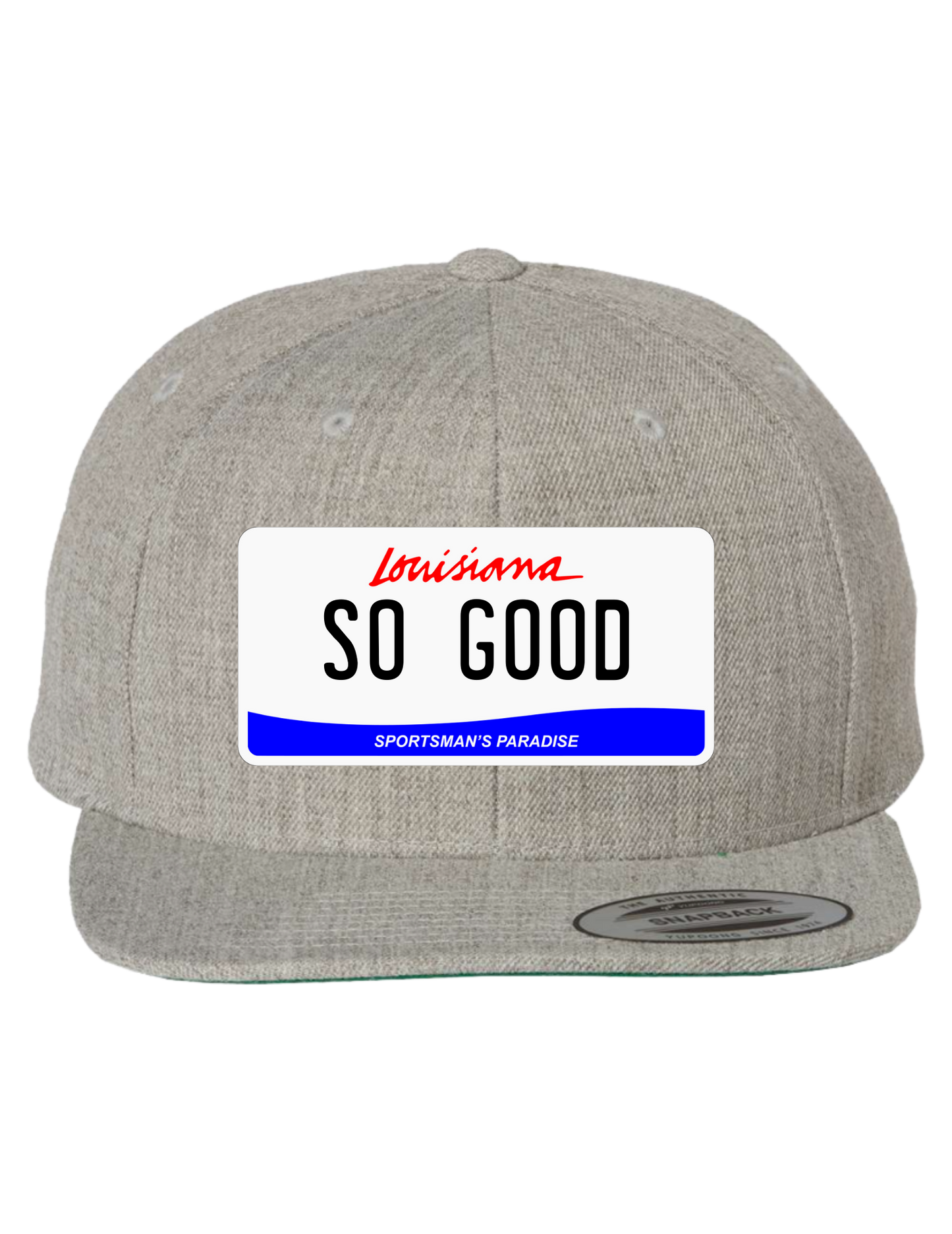So Good Louisiana Premium License Plate Trucker Hats