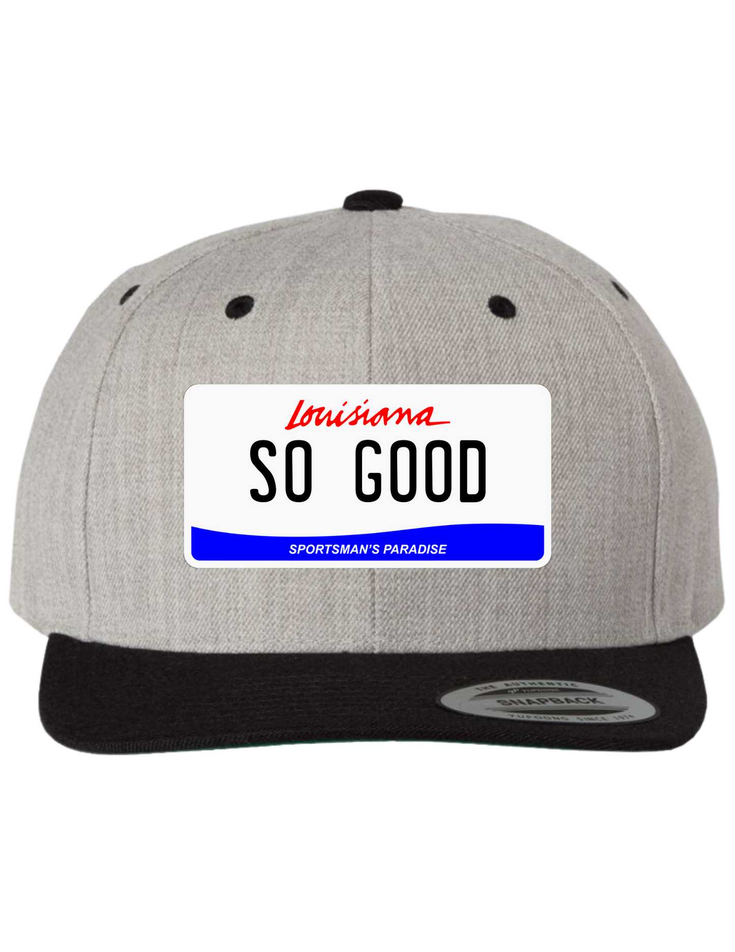 So Good Louisiana Premium License Plate Trucker Hats