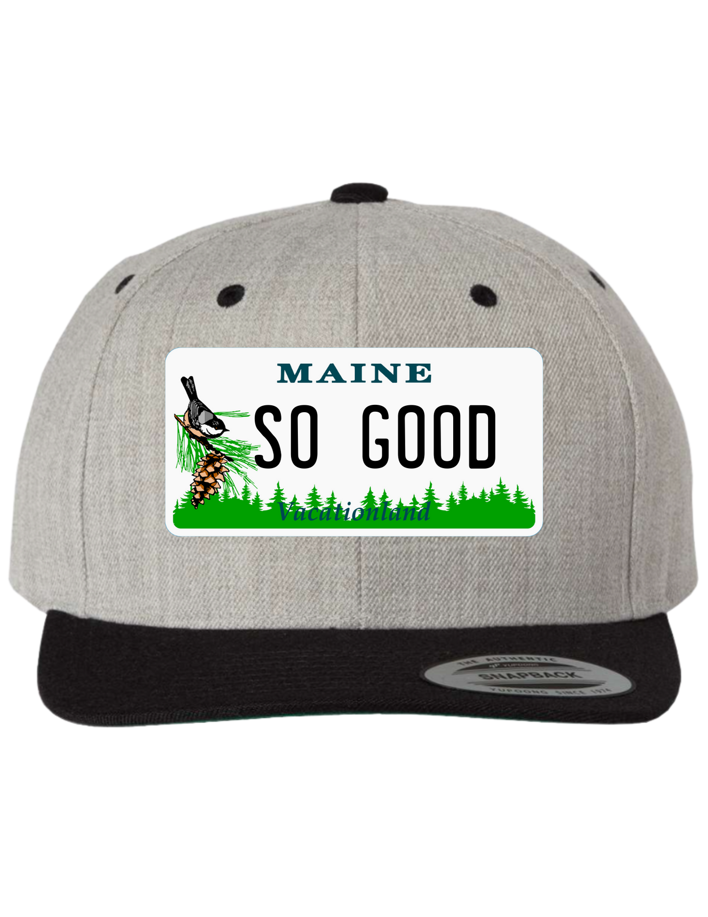 So Good Maine Premium License Plate Trucker Hats