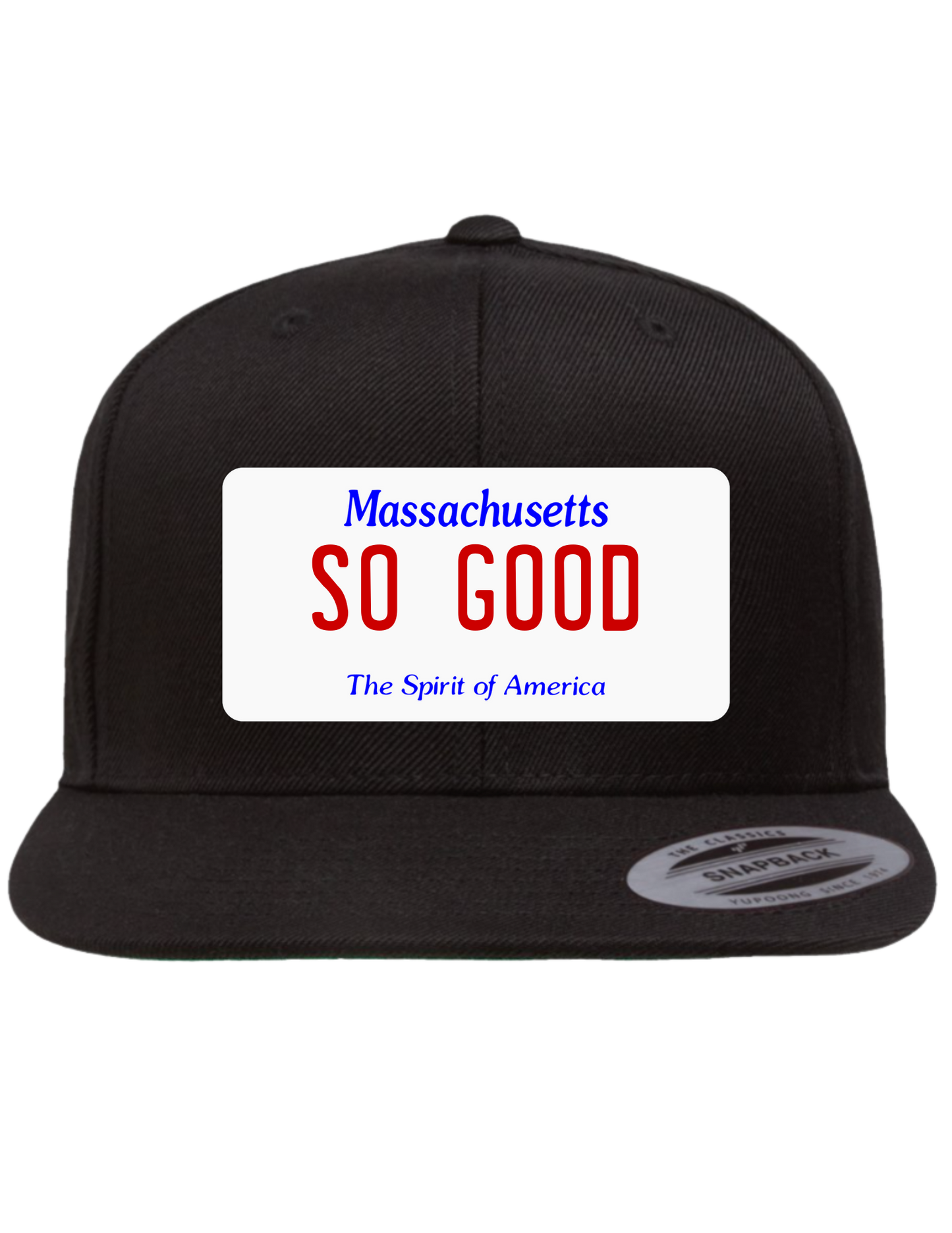 So Good Massachusetts Premium License Plate Trucker Hats