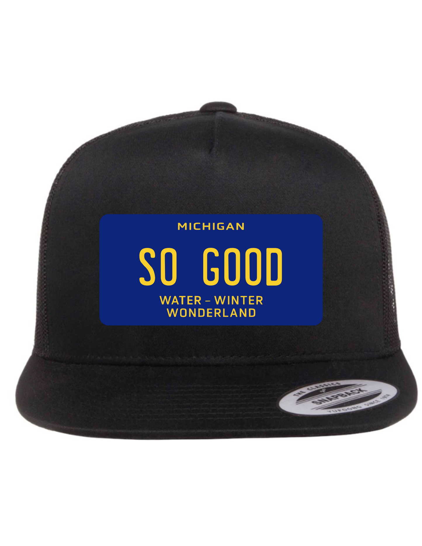 So Good Michigan License Plate Trucker Hats