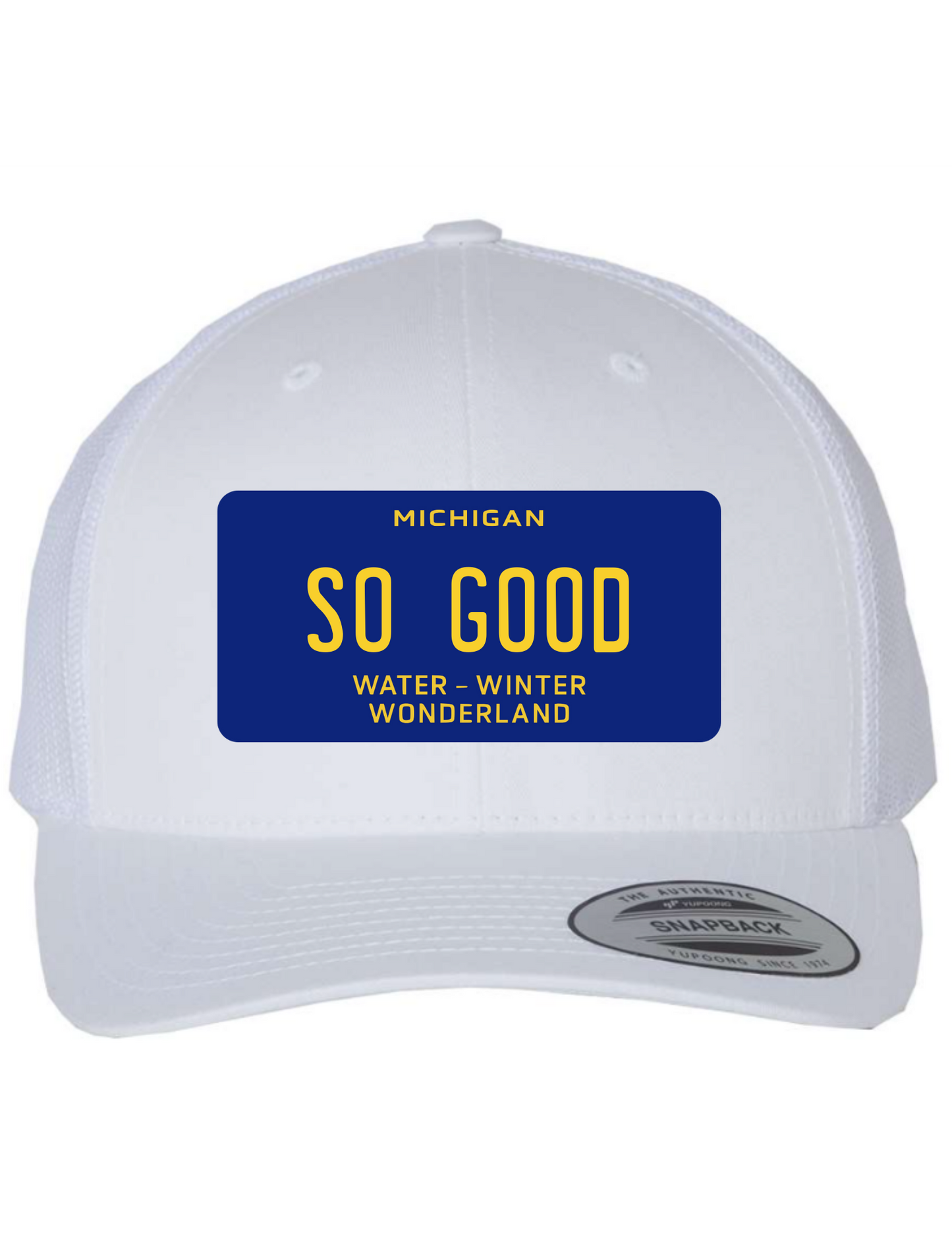 So Good Michigan License Plate Trucker Hats
