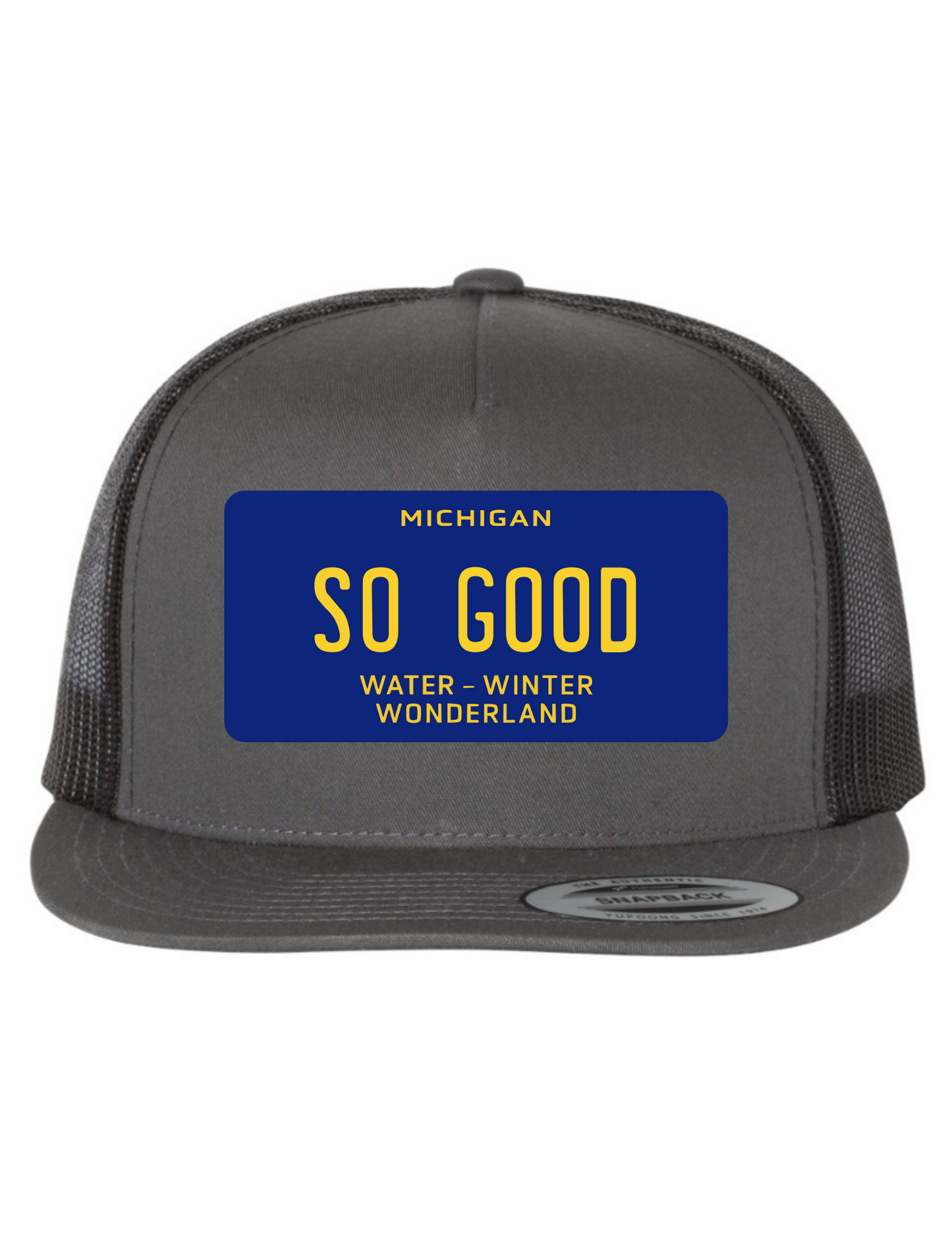 So Good Michigan License Plate Trucker Hats