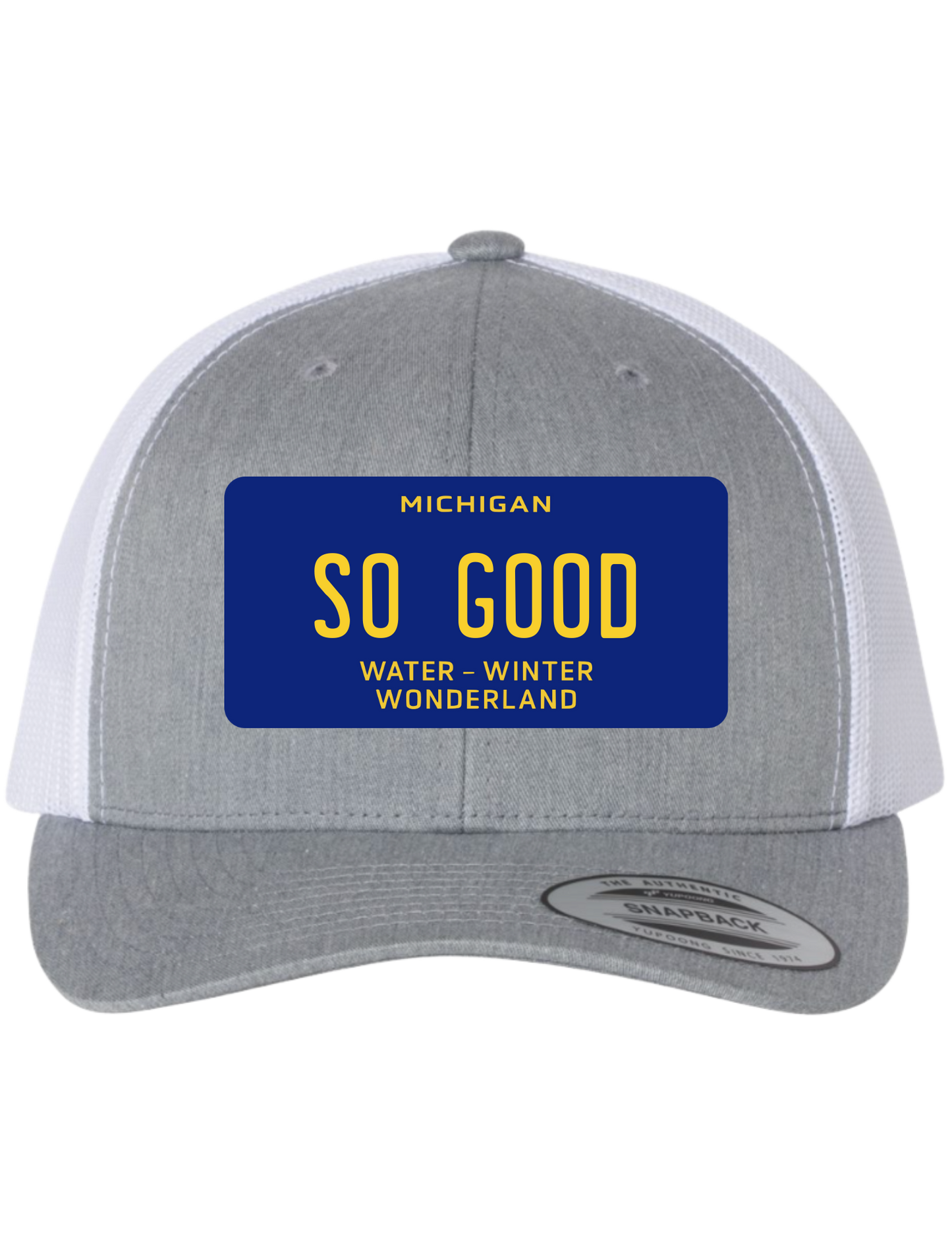 So Good Michigan License Plate Trucker Hats