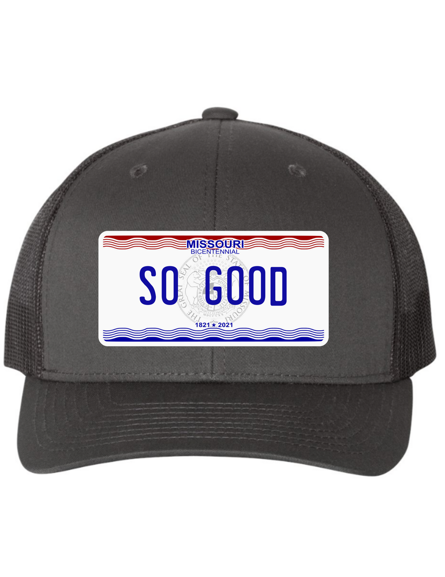 So Good Missouri License Plate Trucker Hats