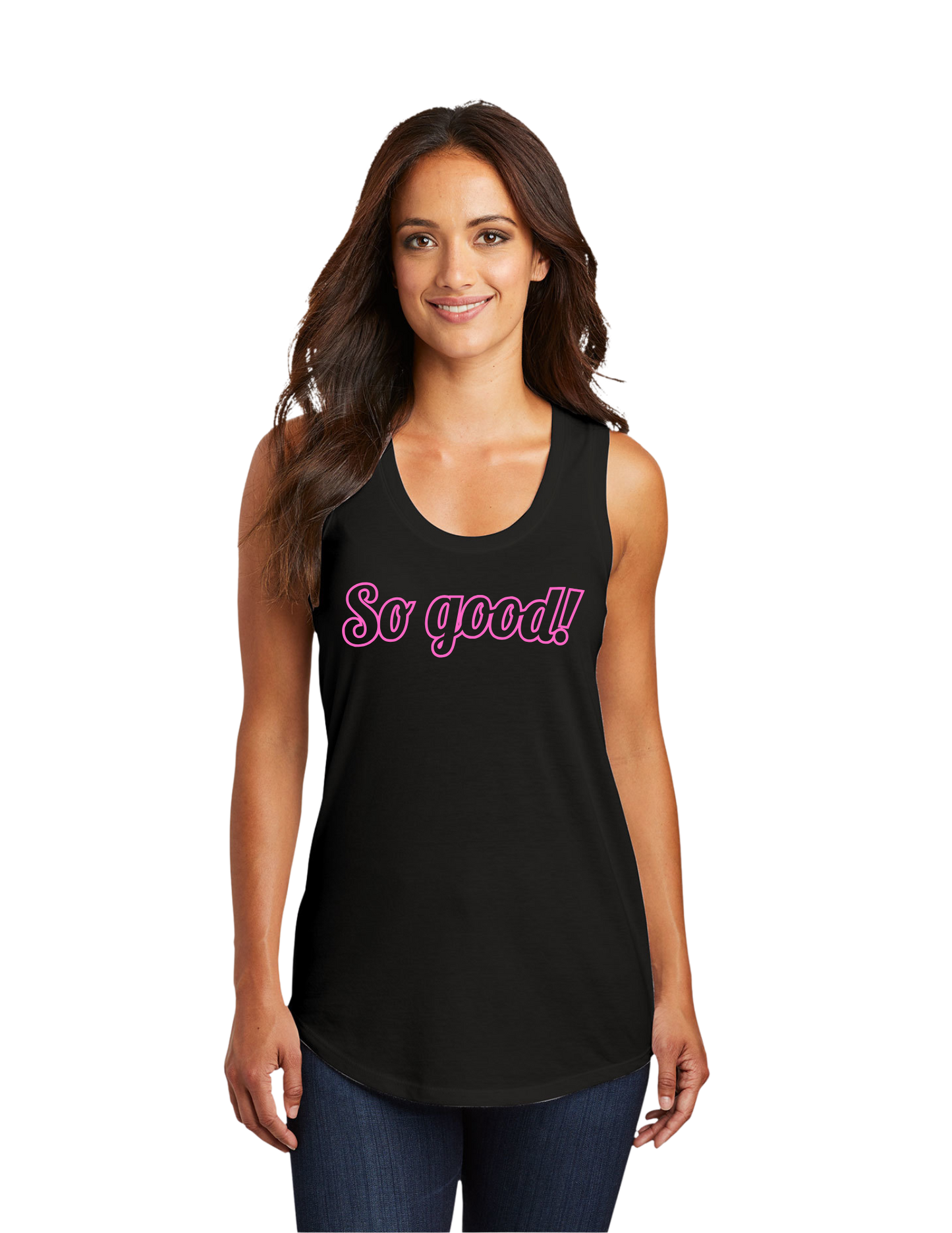 OUTLINE Logo Women's Racerback Tank (BLACK) - So Good!