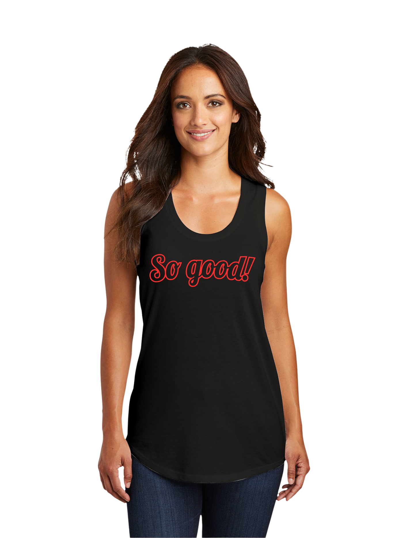 OUTLINE Logo Women's Racerback Tank (BLACK) - So Good!