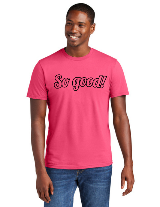 OUTLINE Logo Short Sleeve Shirt (NEON PINK) - So Good!