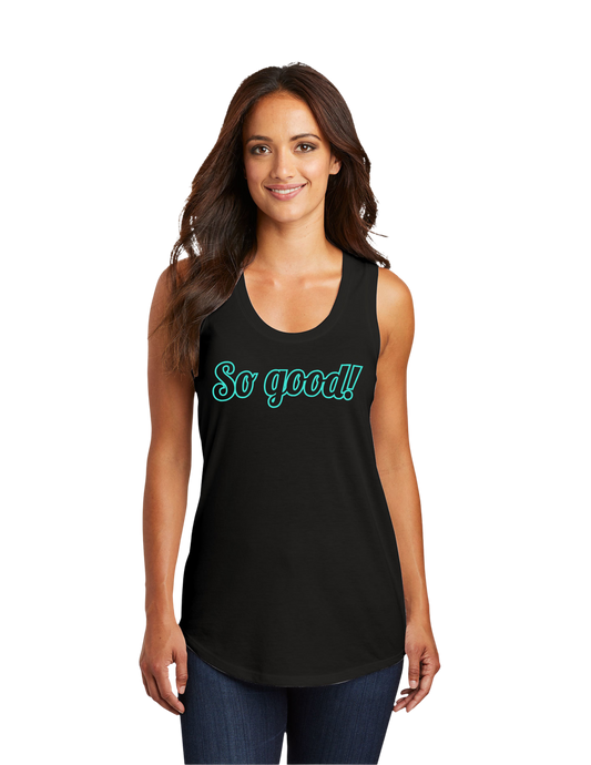 OUTLINE Logo Women's Racerback Tank (BLACK) - So Good!