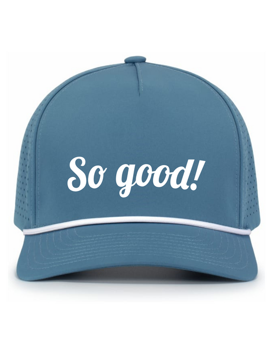 Perforated Weekender Snapback Hat w/ Embroidery (OCEAN BLUE w/ WHT ROPE) - So Good!