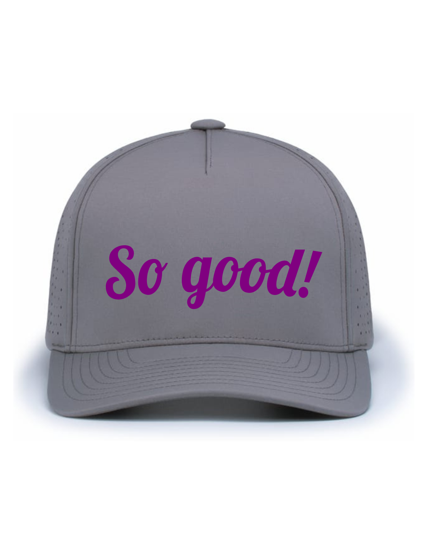 Perforated Weekender Snapback Hat w/ Embroidery (GRAPHITE) - So Good!