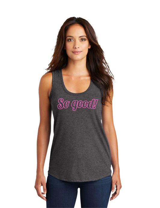 OUTLINE Logo Women's Racerback Tank (HEATHERED CHARCOAL) - So Good!