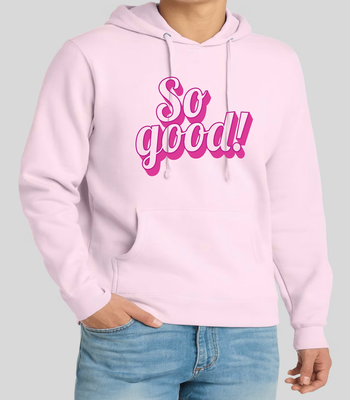 So Good! 3D Logo - District® V.I.T.™ Fleece Hoodie - PINK