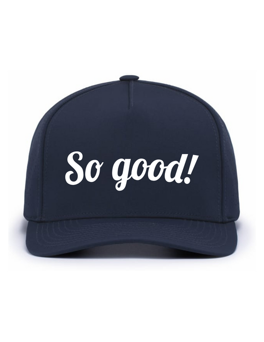 Perforated Weekender Snapback Hat w/ Embroidery (NAVY) - So Good!