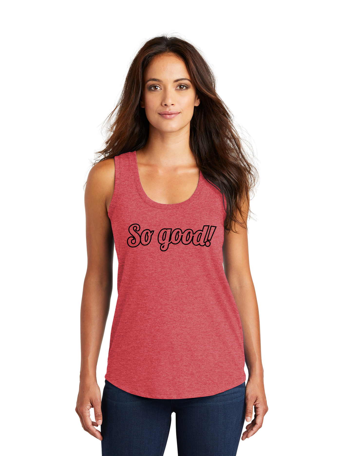 OUTLINE Logo Women's Racerback Tank (RED FROST) - So Good!