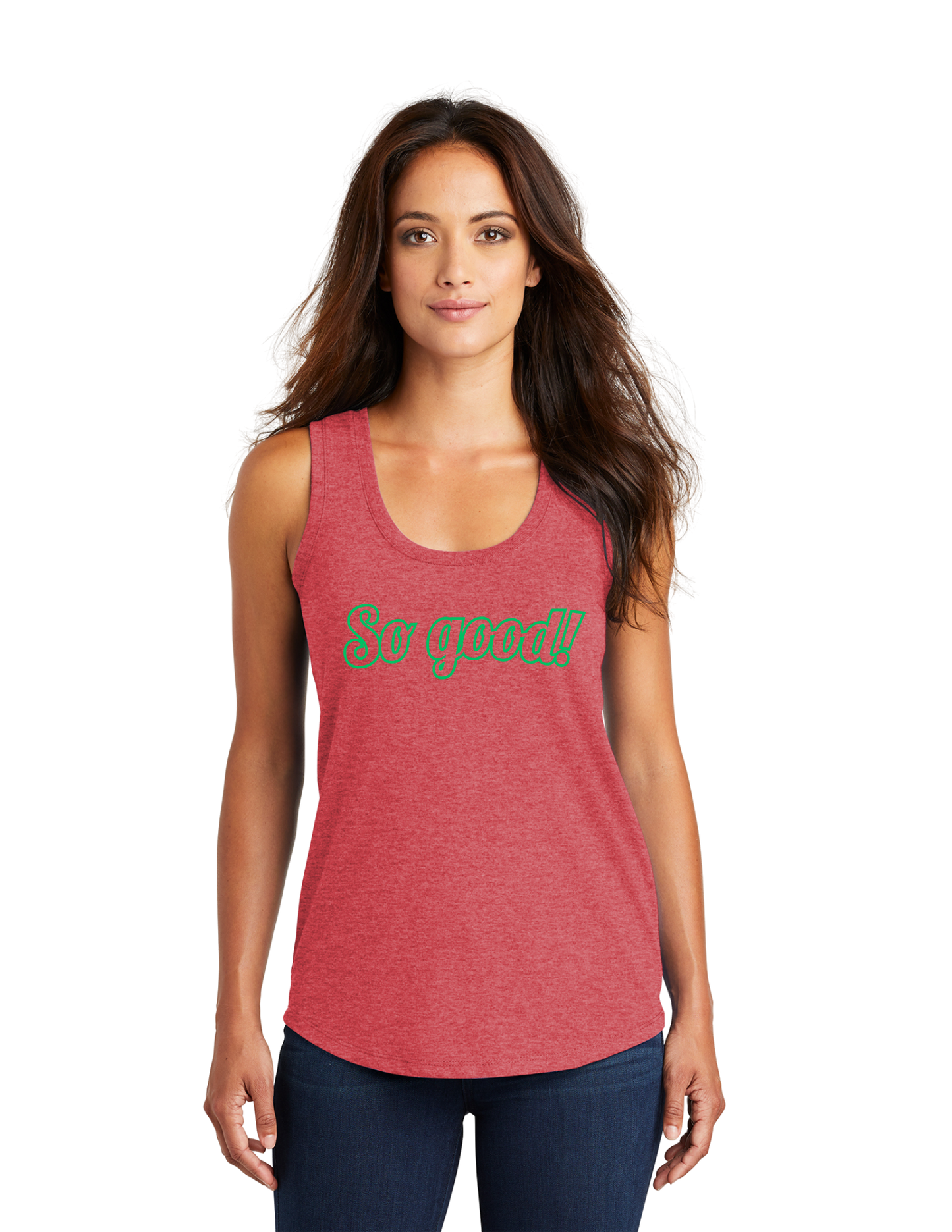 OUTLINE Logo Women's Racerback Tank (RED FROST) - So Good!