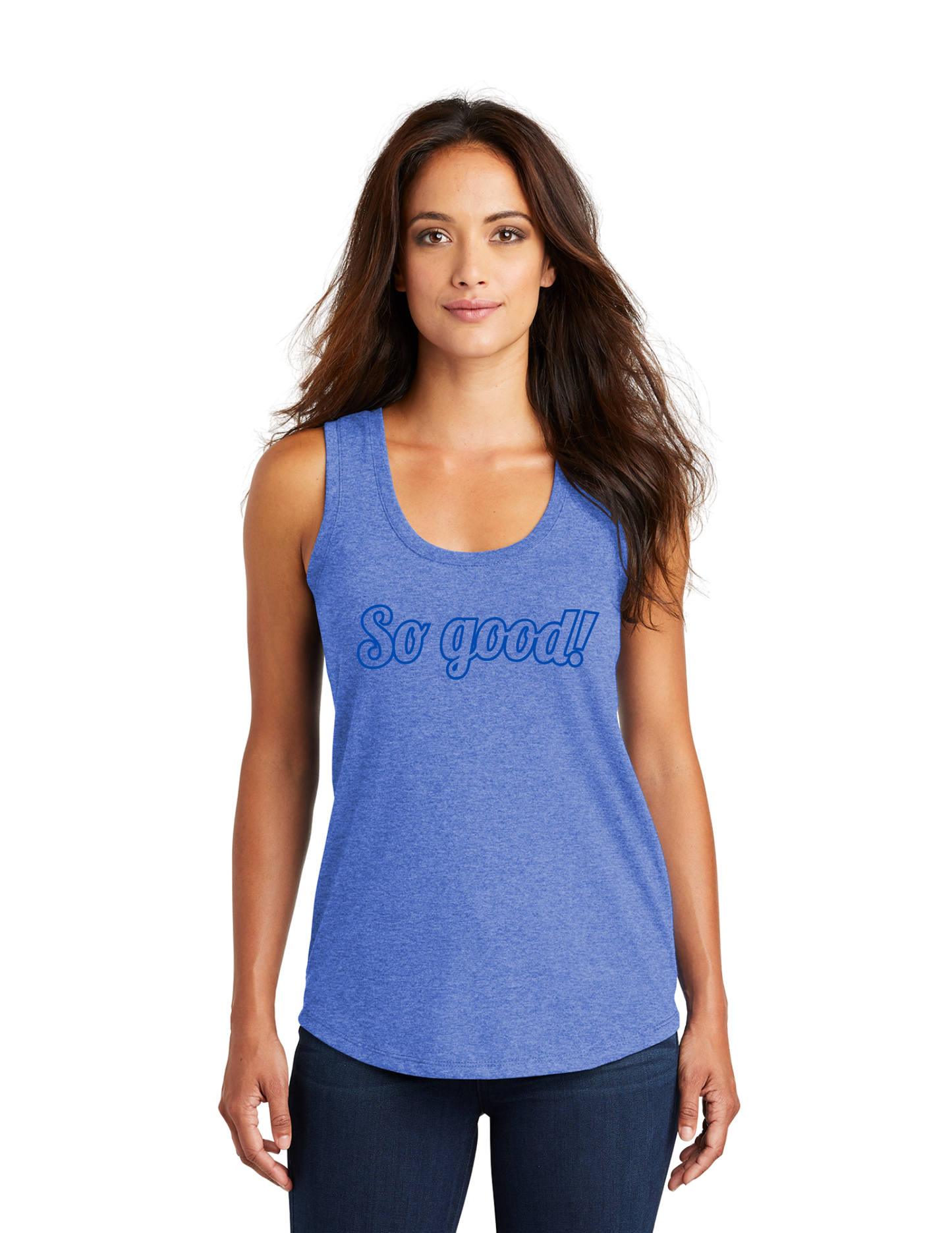 OUTLINE Logo Women's Racerback Tank (ROYAL FROST) - So Good!