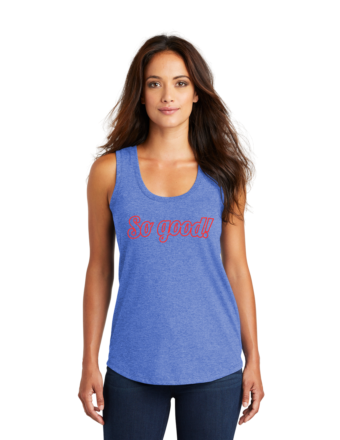 OUTLINE Logo Women's Racerback Tank (ROYAL FROST) - So Good!