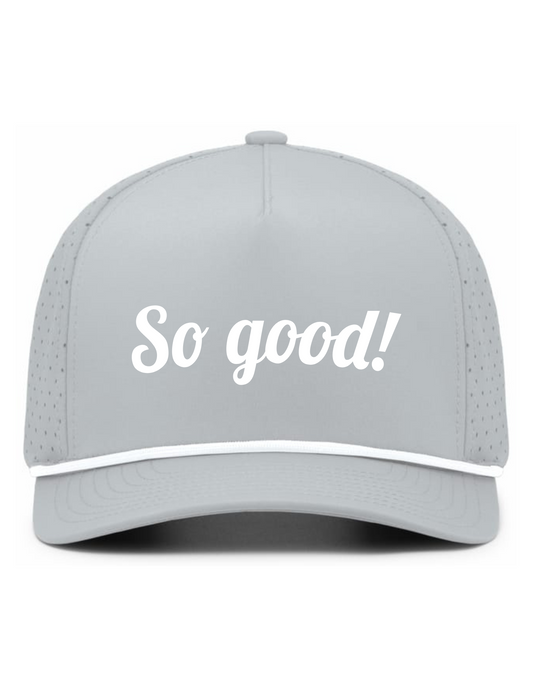 Perforated Weekender Snapback Hat w/ Embroidery (SILVER w/ WHT ROPE) - So Good!