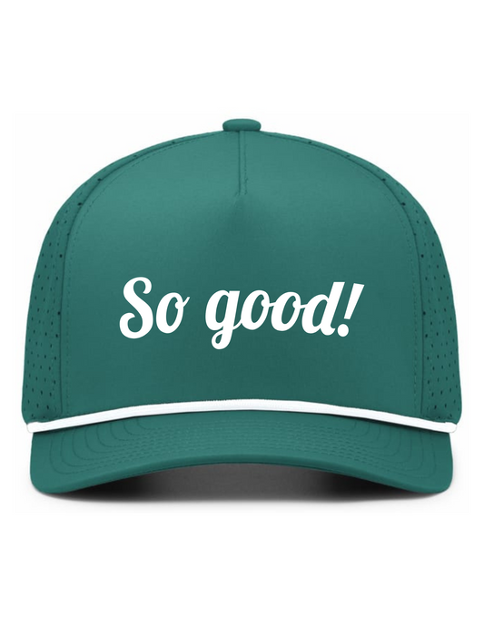 Perforated Weekender Snapback Hat w/ Embroidery (DARK TEAL/WHT ROPE) - So Good!