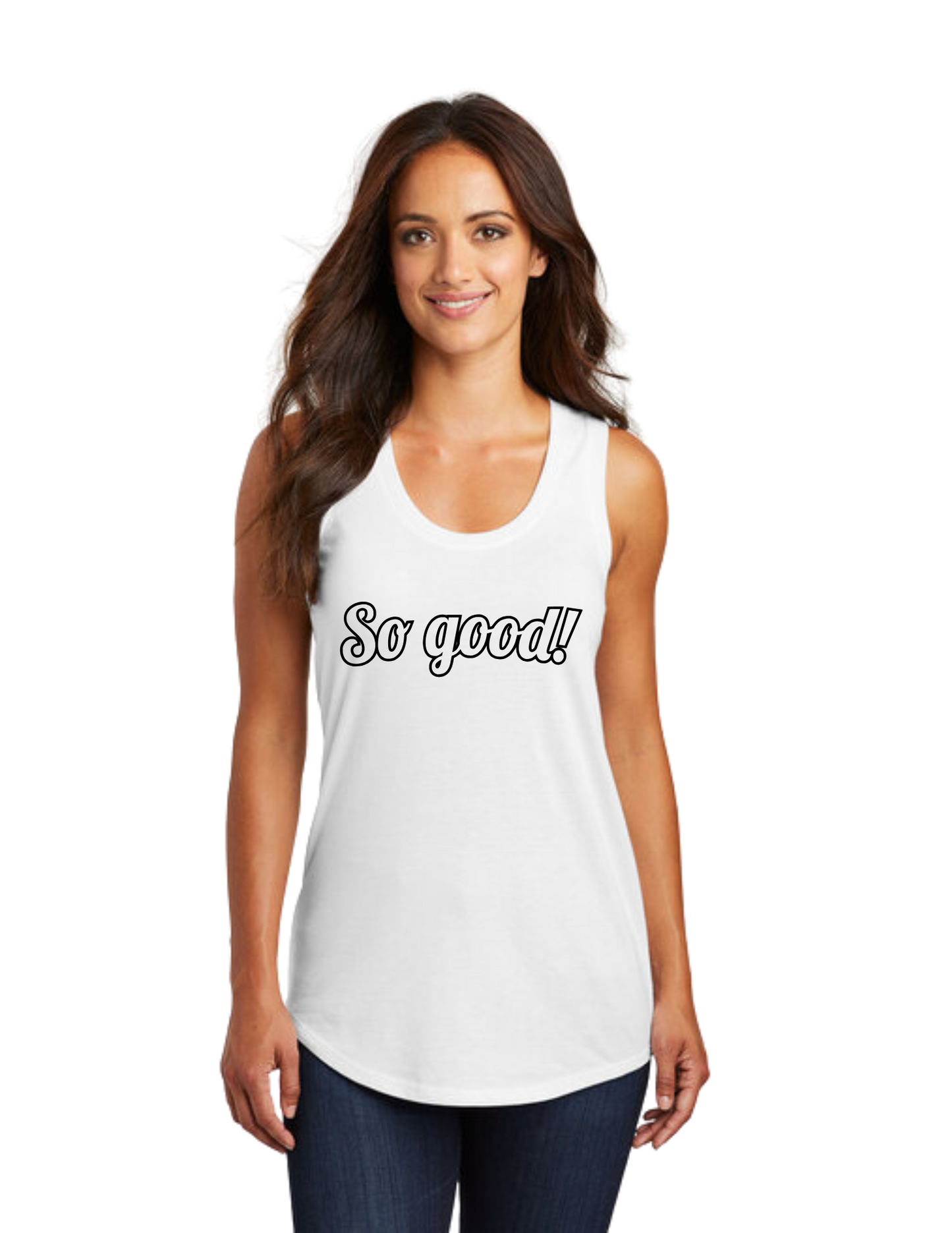 OUTLINE Logo Women's Racerback Tank (WHITE) - So Good!
