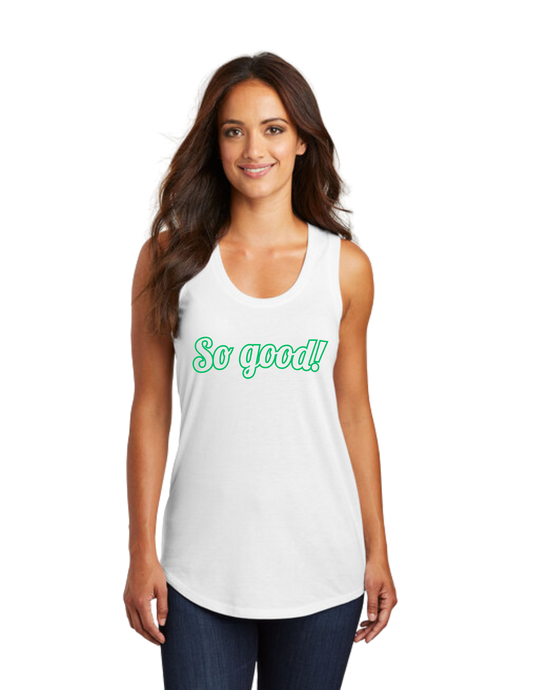 OUTLINE Logo Women's Racerback Tank (WHITE) - So Good!