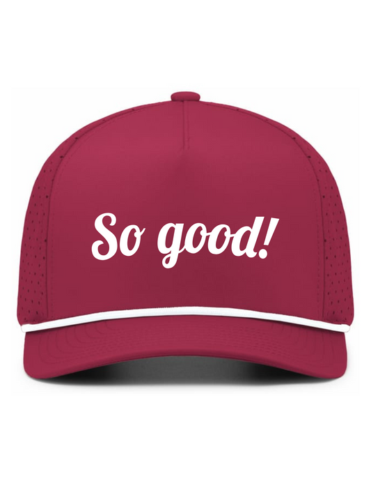Perforated Weekender Snapback Hat w/ Embroidery (BERRY w/ WHT ROPE) - So Good!