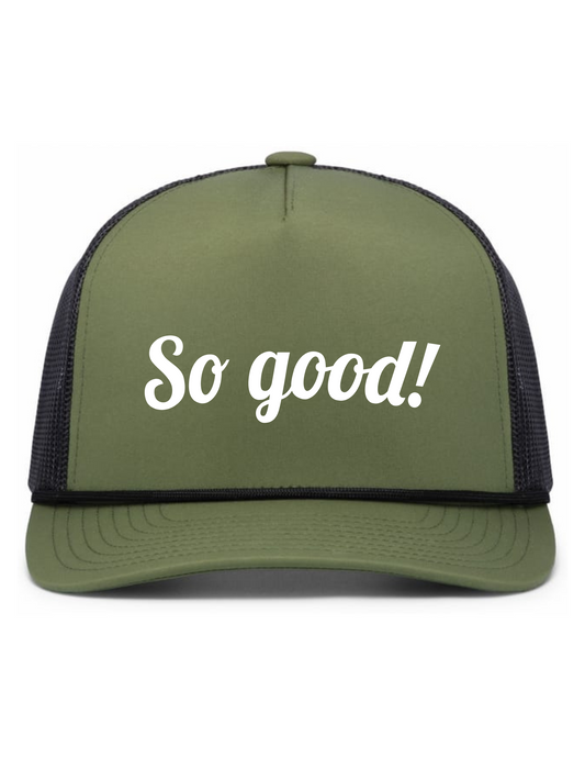 Weekender Trucker Hat w/ Embroidery (MOSS/LT CHARCOAL) - So Good!