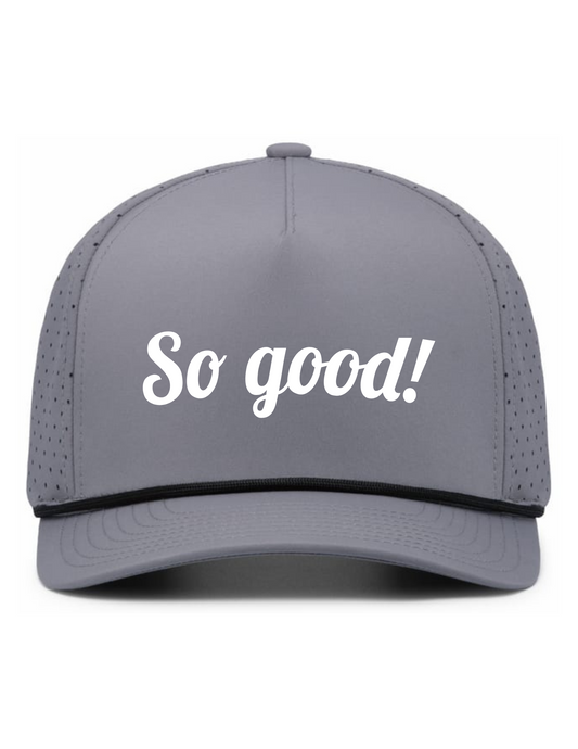 Perforated Weekender Snapback Hat w/ Embroidery (GRAPHITE w/ BLK ROPE) - So Good!