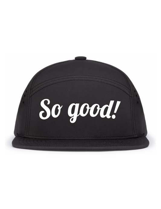 Perforated 6-Panel Arch (CHARCOAL) Hat w/ Embroidery - So Good!