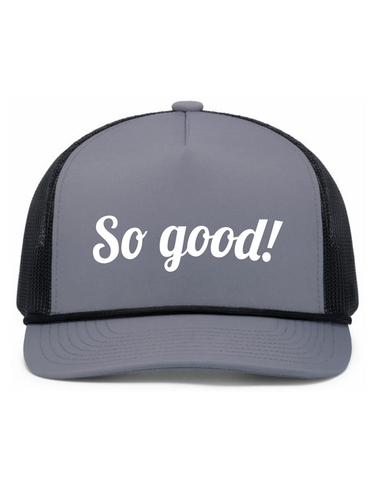 Weekender Trucker Hat w/ Embroidery (GRAPHITE/BLACK) - So Good!