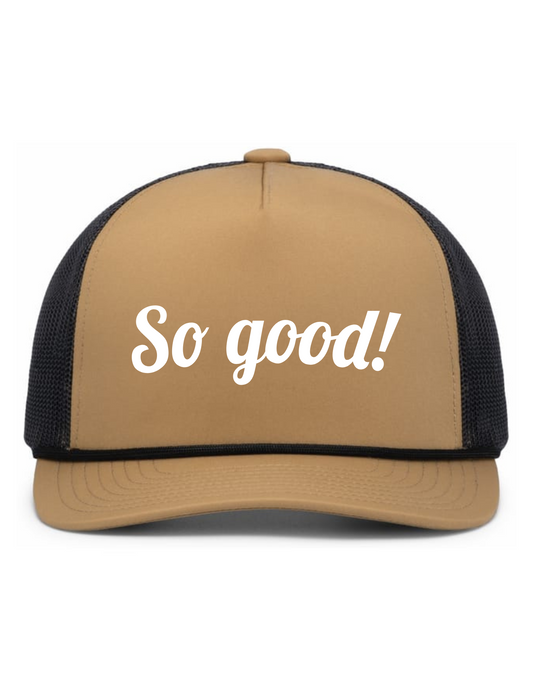 Weekender Trucker Hat w/ Embroidery (BUCK/LT CHARCOAL) - So Good!