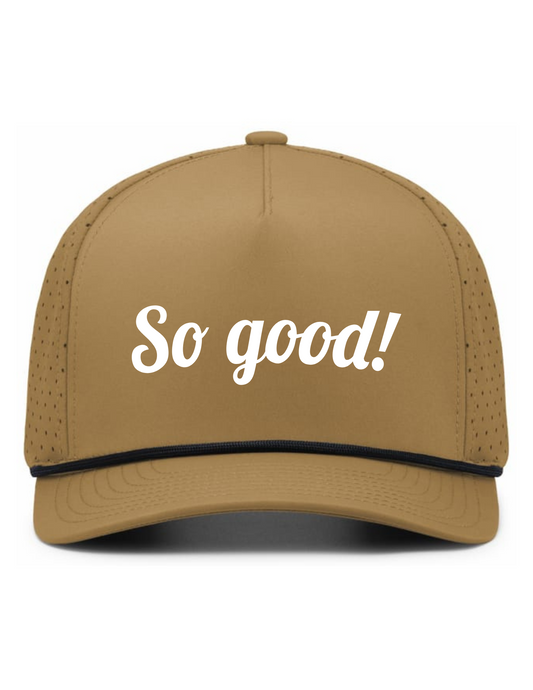 Perforated Weekender Snapback Hat w/ Embroidery (BUCK w/ BLK ROPE) - So Good!