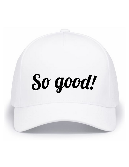 Perforated Weekender Snapback Hat w/ Embroidery (WHITE) - So Good!